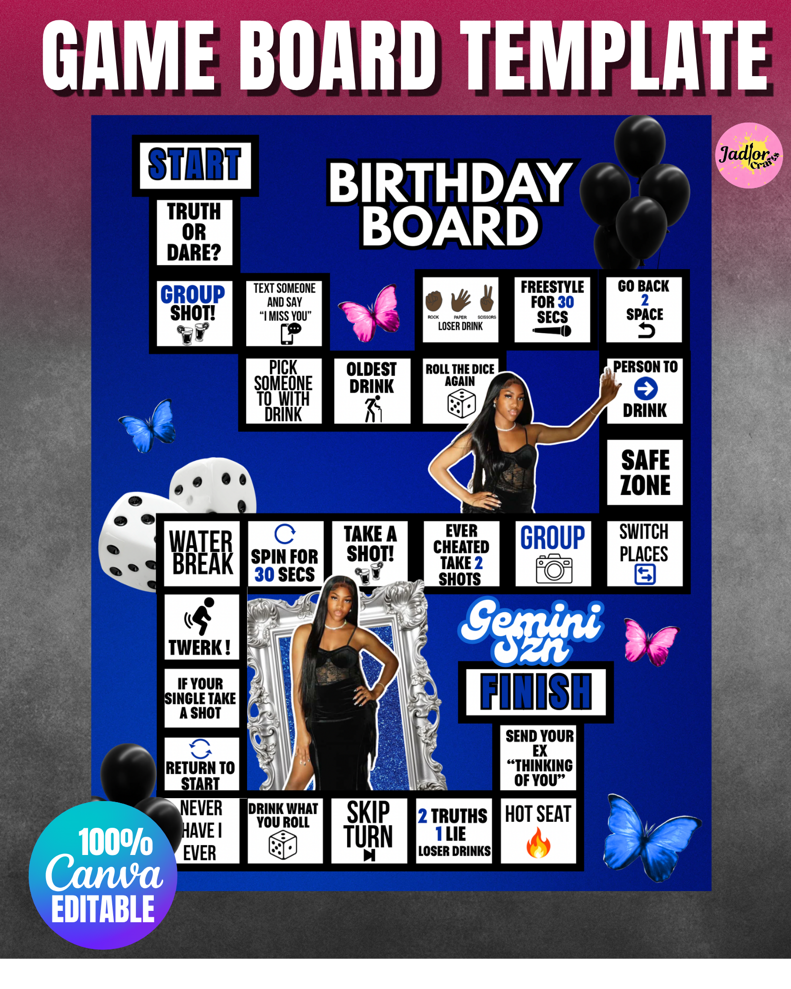 Blue Board Game Template