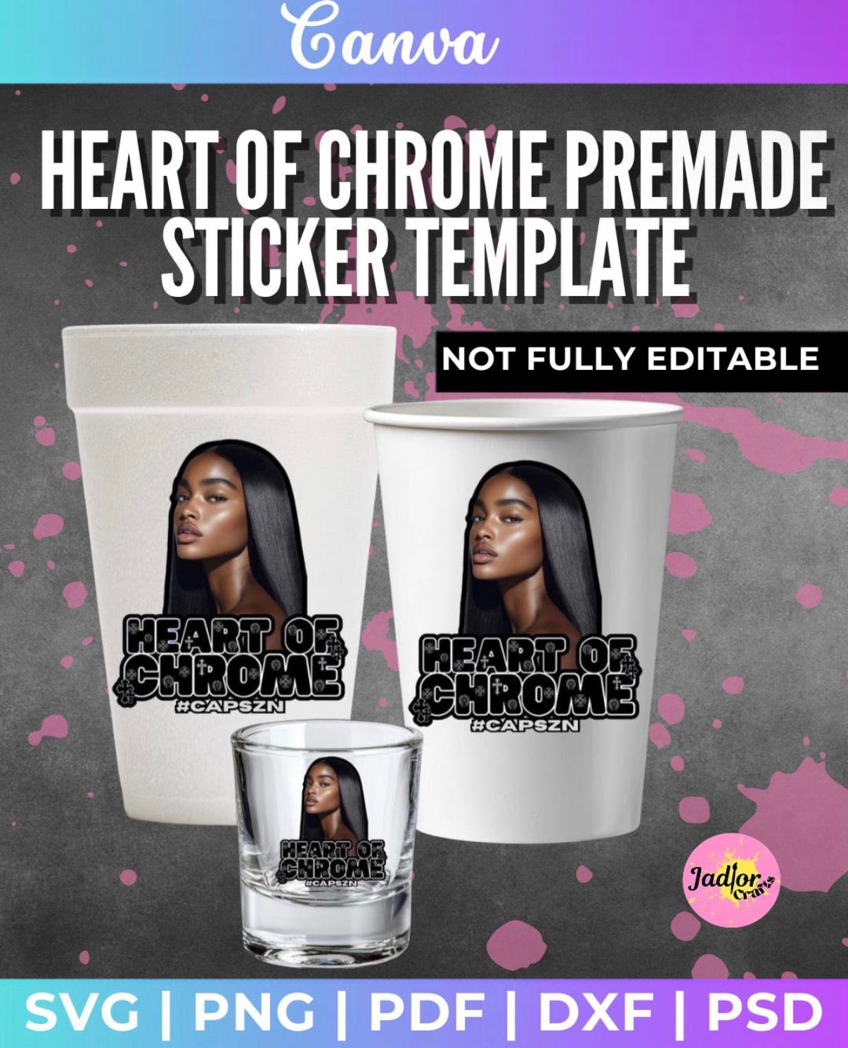 Heart Of Chrome Sticker Template