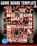 Cheetah Print Board Game Template