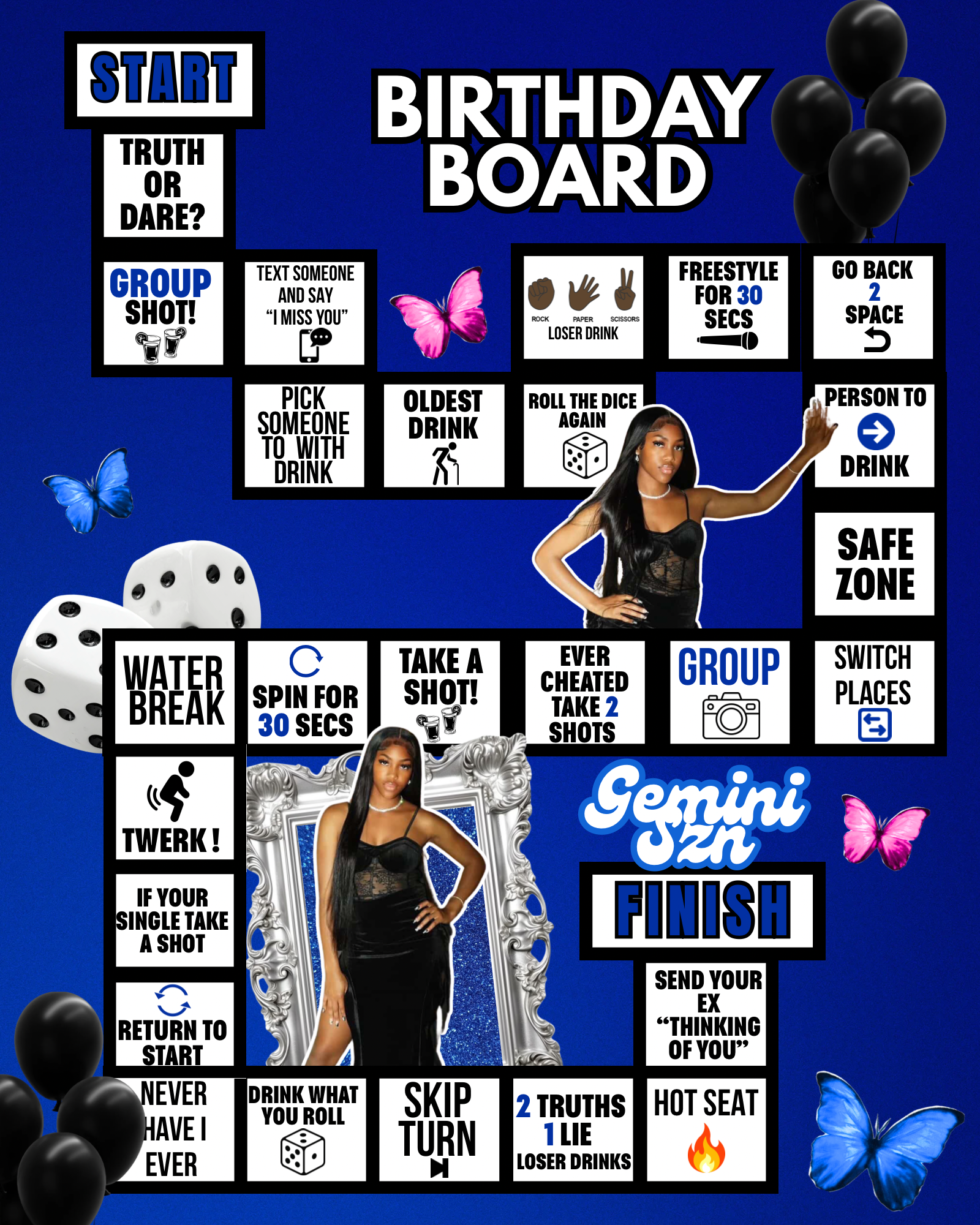 Blue Board Game Template