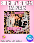 Birthday B Sticker template