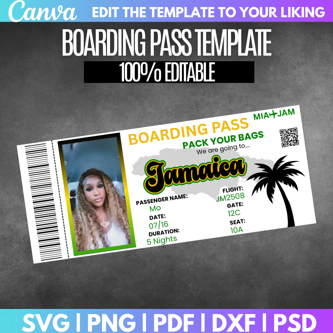 Jamaica Boarding Pass Template