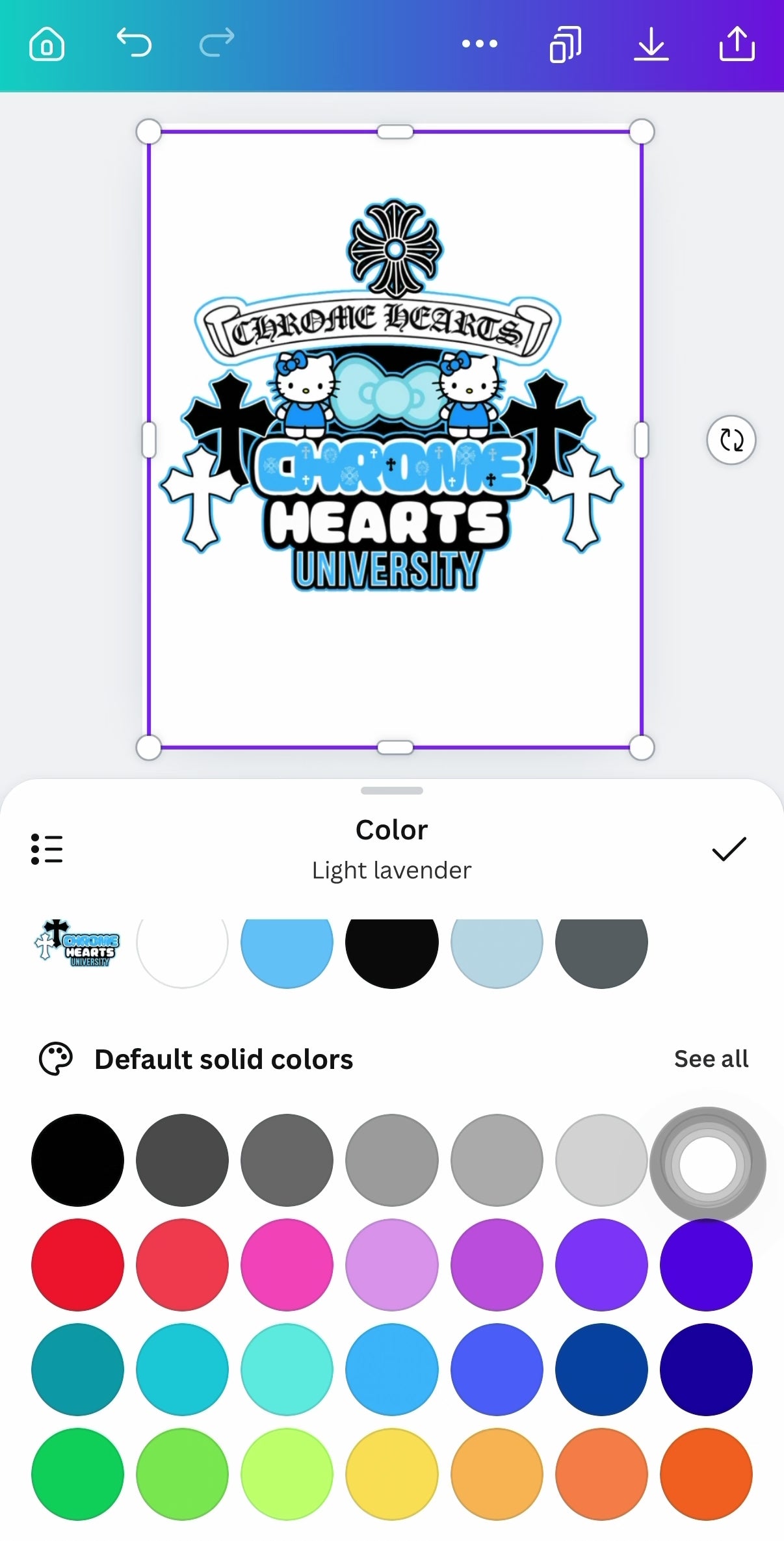 Hello Kitty X Chrome Heart Sticker Template